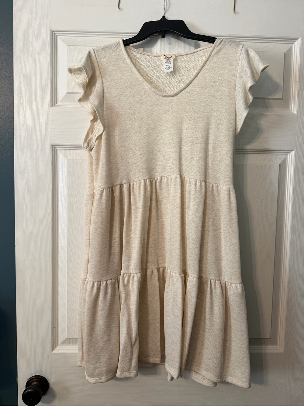 GUC Cream Tiered Knit Dress